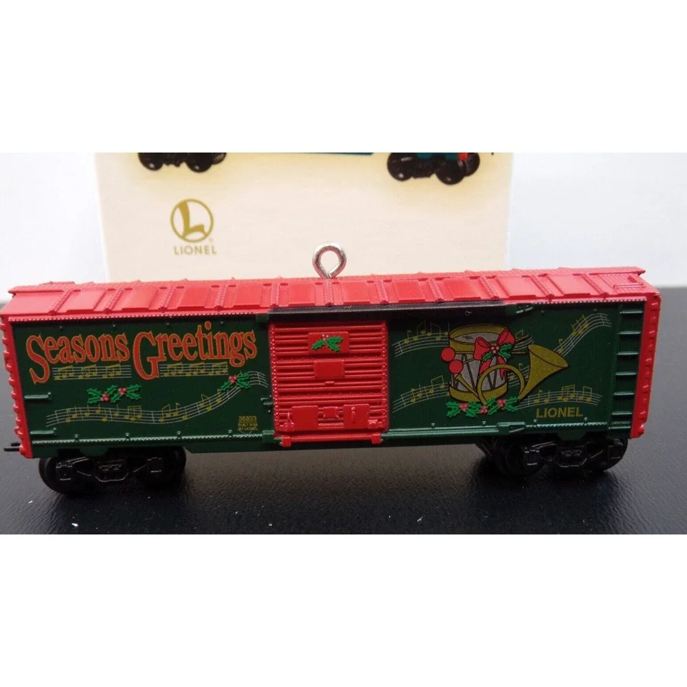 Hallmark Ornament 2009 Lionel Holiday Red Mikado Locomotive Tender & Boxcar (3)